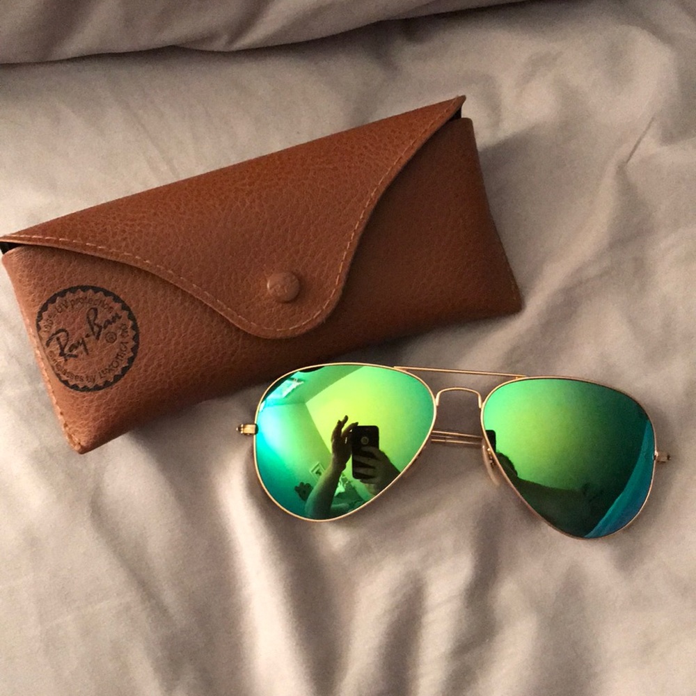 Authentic Mirrored Ray-Ban Aviators